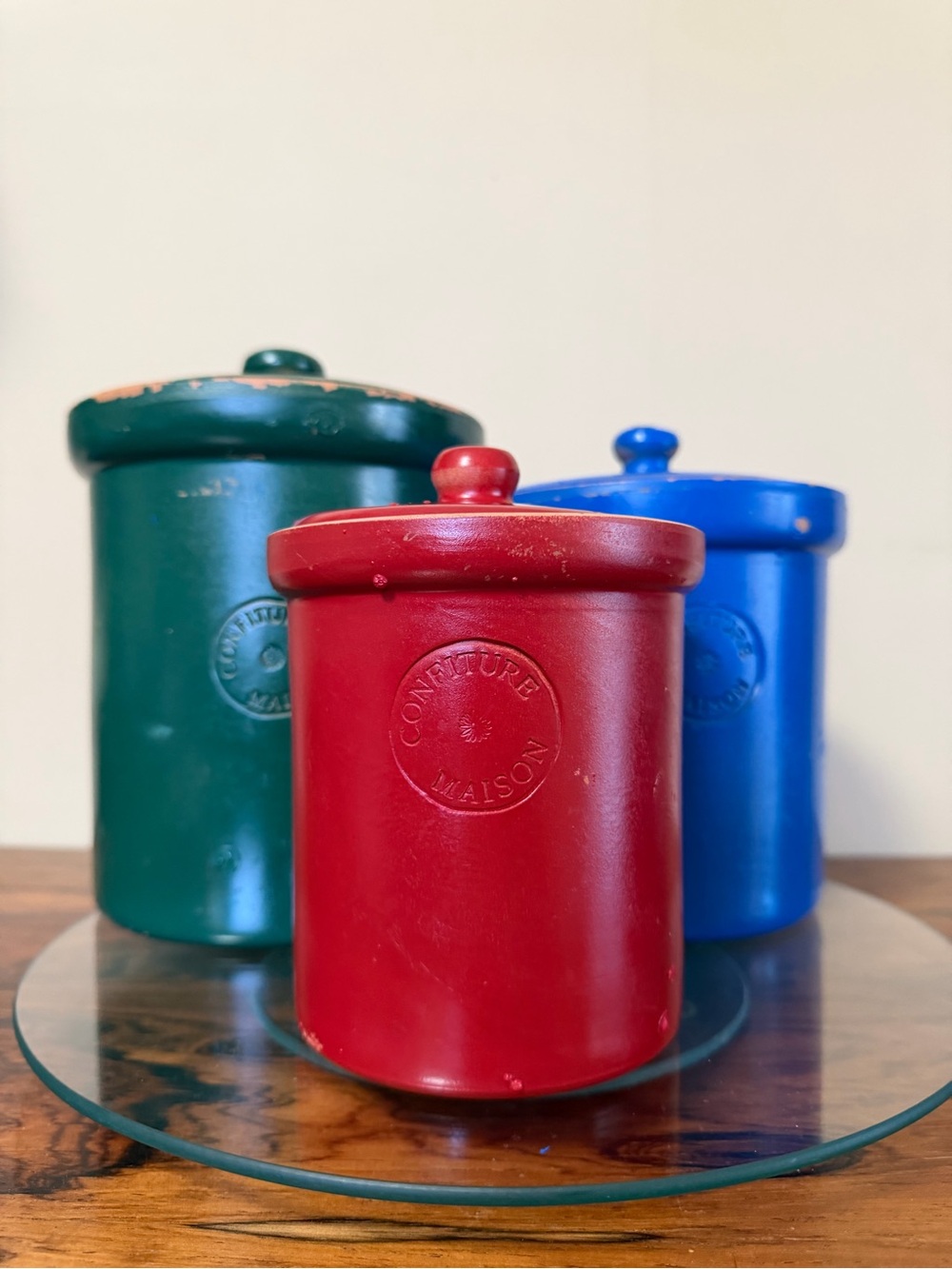 VTG Himark Italy Gourmet Kitchen Terracotta Confiture Maison Canister Jar Set of